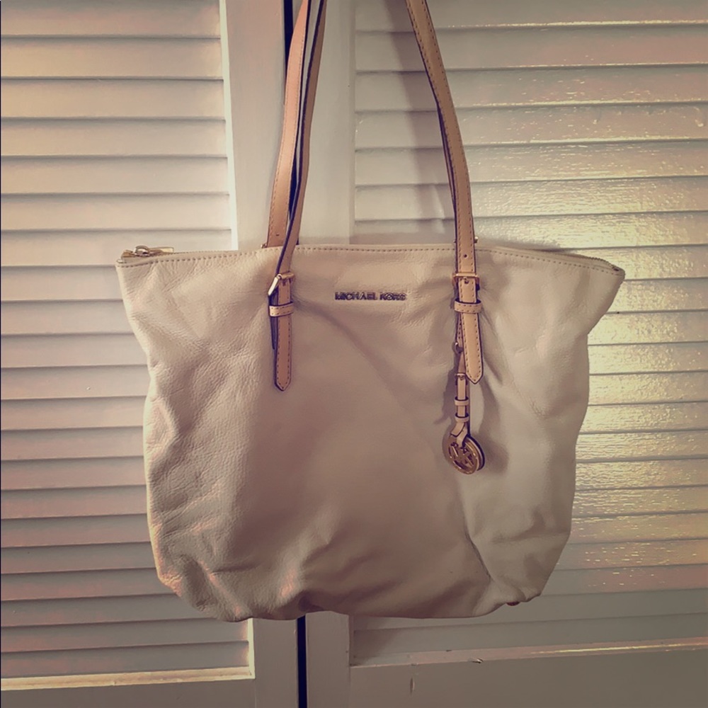 Michael Kors off white leather purse